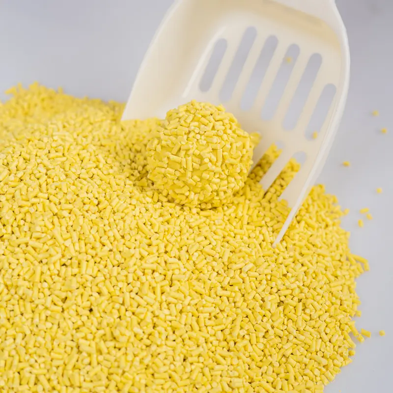 Dust-free and non-sticky corn cat litter in Spanish